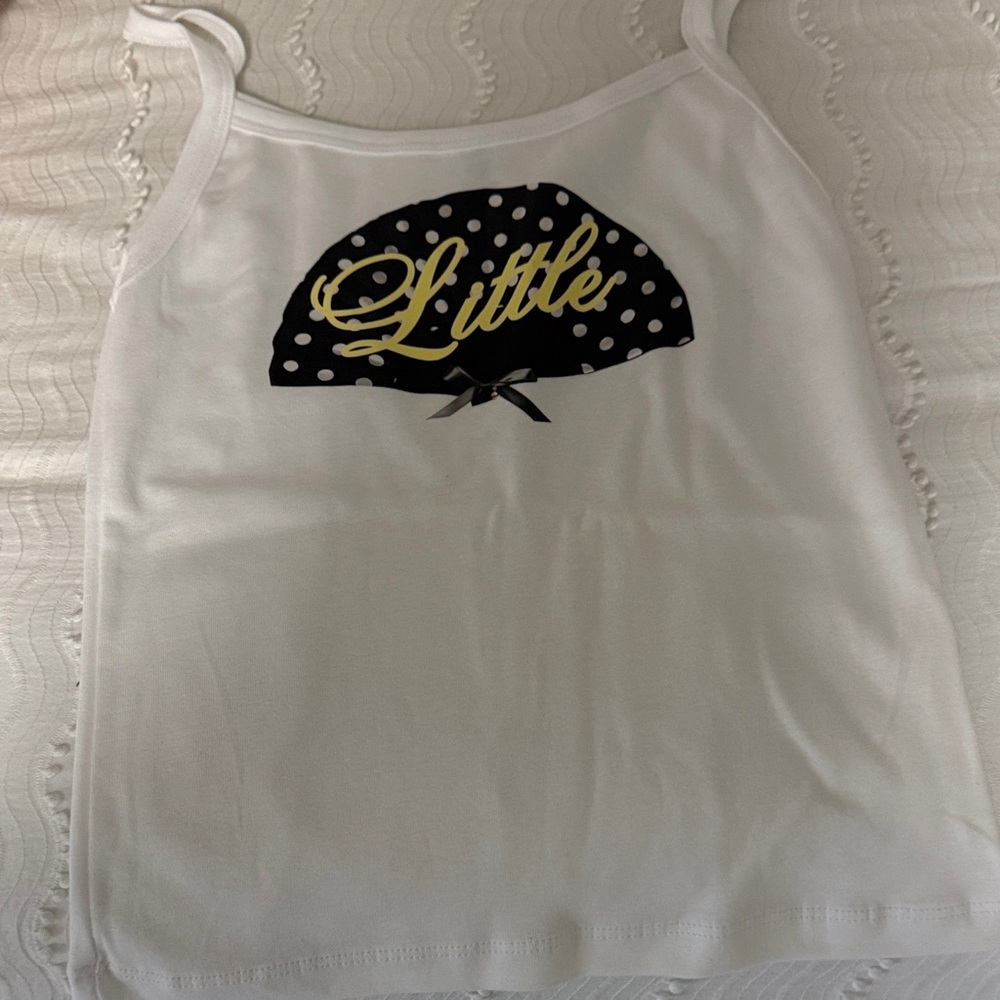 White Tank Top with Polka Dot Design